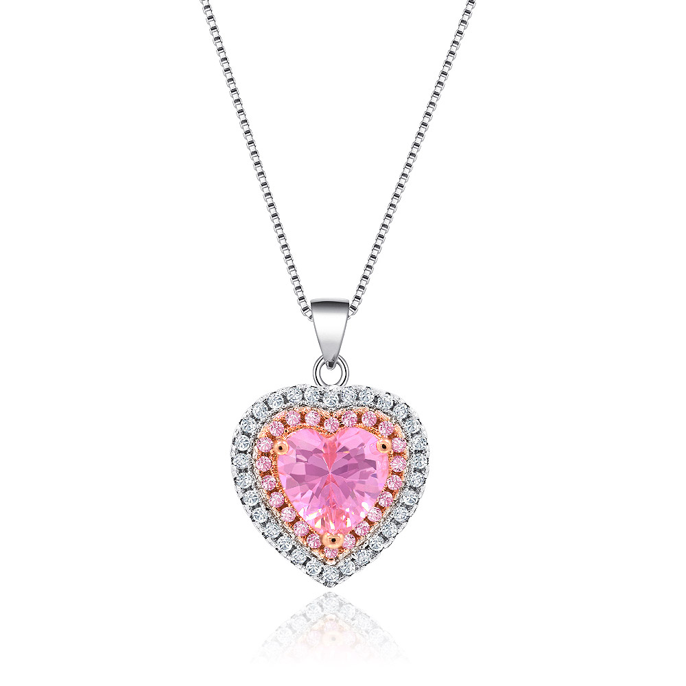 Heart Shape Gemstone I Do Necklace